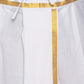Sethukrishna Men White Solid Readymade Cotton Dhoti | Swadesiicart