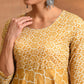 Aks Geometric Printed Cotton Anarkali Kurta