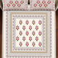 BELLA CASA Pink & Green Ethnic Motifs 350 TC Super King Bedsheet with 2 Pillow Covers