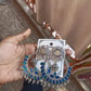 Tehzeeb Creations Women's Silver Plated Blue Meenakari Earrings | Swadesiicart