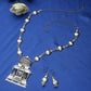 Cardinal Silver-Toned Oxidized Long Jewellery Set