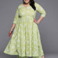 Ahalyaa Women's Traditional wear Kurta Set - Green | Swadesiicart