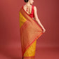Monjolika Fashion Glamour And Tradition With This Mustard Color Zari Woven Banarasi Tissue Silk Saree | Swadesiicart