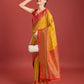 Monjolika Fashion Glamour And Tradition With This Mustard Color Zari Woven Banarasi Tissue Silk Saree | Swadesiicart