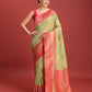 Monjolika Fashion Glamour And Tradition With This Pastel Green Color Zari Woven Banarasi Tissue Silk Saree | Swadesiicart