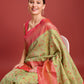 Monjolika Fashion Glamour And Tradition With This Pastel Green Color Zari Woven Banarasi Tissue Silk Saree | Swadesiicart