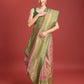 Monjolika Fashion Glamour And Tradition With This Rose Pink Color Zari Woven Banarasi Tissue Silk Saree | Swadesiicart
