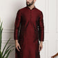 Sojanya Men Maroon Printed Straight Kurta | Swadesiicart