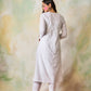 HOUSE OF KARI Notched Neck Ethnic Motifs Embroidered Chikankari Cotton Kurta | Swadesiicart