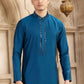 Raivat Ethnic Banarasi Art Silk Mirror Work Kurta Pajama In Blue Colour | Swadesiicart