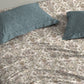 MYTRIDENT Dusk and Dawn Beige Printed Pure Cotton 144 TC Queen Bedsheet 2 Pillow Covers - Swadesiicart