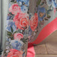 Mitera Grey & Pink Floral Satin Banarasi Saree | Swadesiicart