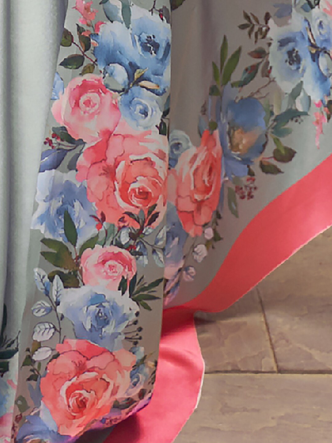 Mitera Grey & Pink Floral Satin Banarasi Saree | Swadesiicart