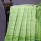 Light Green Colour Combo With Waves Print Pure Mulmul Cotton Saree By Gayathri Reddy Designer Studio | Swadesiicart