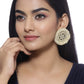 Shoshaa off-White Gold-Polished Kundan Studded & Beaded Circular Drop Earrings | Swadesiicart