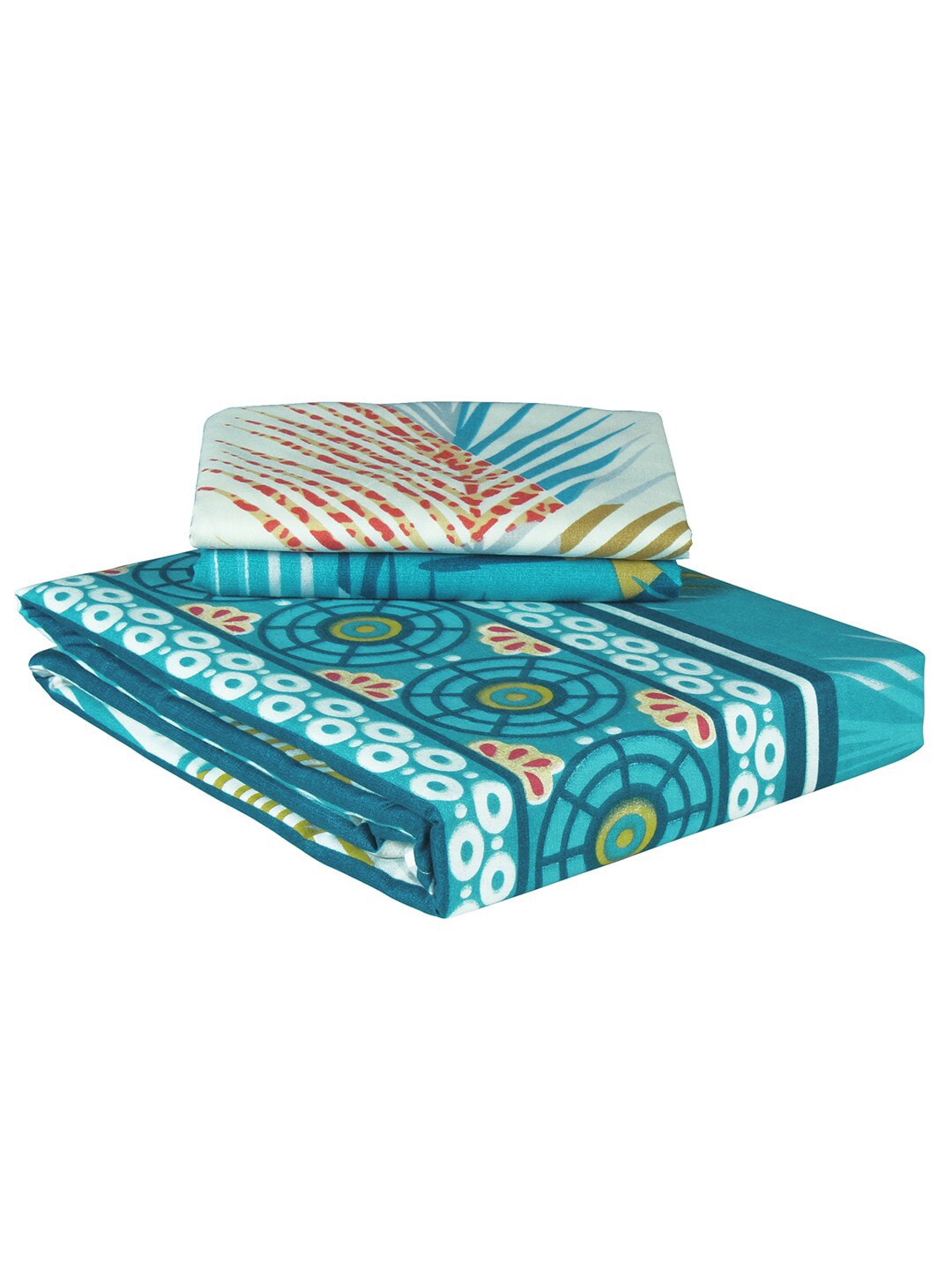 Story@home Blue & White Floral Microfiber 180 TC Queen Bedsheet With 2 Pillow Covers - Swadesiicart