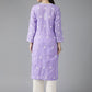 ADA Women Mauve & White Ethnic Motifs Embroidered Chikankari Kurta | Swadesiicart