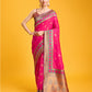 Monjolika Fashion Rani Pink Banarasi Rich Zari Woven Weave For Opulent Charm Silk Saree | Swadesiicart