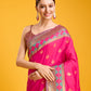 Monjolika Fashion Rani Pink Banarasi Rich Zari Woven Weave For Opulent Charm Silk Saree | Swadesiicart