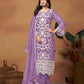 Anaita Lavender Embroidered Soft Organza Salwar Suit