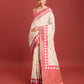 Monjolika Fashion Cream Color Banarasi Rich Zari Woven Weave For Opulent Charm Silk Saree | Swadesiicart