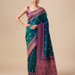 Monjolika Fashion Dark Teal Color Banarasi Rich Zari Woven Weave For Opulent Charm Silk Saree | Swadesiicart