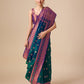 Monjolika Fashion Dark Teal Color Banarasi Rich Zari Woven Weave For Opulent Charm Silk Saree | Swadesiicart