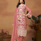 Anaita Peach Embroidered Soft Organza Salwar Suit
