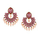 Shoshaa Magenta Gold-Polished Contemporary Drop Earrings | Swadesiicart