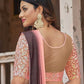 Mitera Pink & Brown Embellished Sequinned Ready to Wear Saree | Swadesiicart