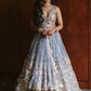 Jyoti Fashion Glamorous Grey Zari With Paper Mirror Embroidered Net Lehenga Choli with Dupatta | Swadesiicart