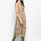 NOZ2TOZ Women's Mustard & Grey Floral Printed Kurta- (1pc set) - Swadesiicart