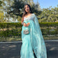 Vamsee Sky Blue Organza Saree - Swadesiicart
