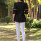 Juniper Women's Black Cotton Solid With Embroidered Straight Tunic | Swadesiicart
