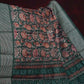 Light Green Lotus Print Semi Chanderi Saree By Gayathri Reddy Designer Studio | Swadesiicart