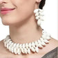 Tehzeeb Creations Women's White Seap Design Necklace Set - Swadesiicart