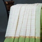 Dual Shade of Milk White And Leaf Green Pure Mangalgiri Cotton By Gayathri Reddy Designer Studio | Swadesiicart