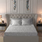 MYTRIDENT Nectarsoft Grey White Pure Cotton 400 TC King Bedsheet with 4 Pillow Covers - Swadesiicart