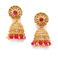 Shining Diva Gold-Polished Pink Dome Shaped Jhumkas | Swadesiicart