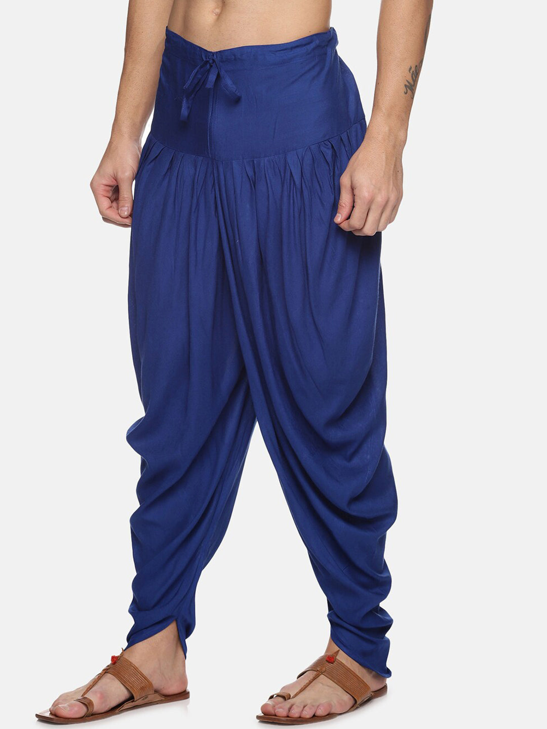 Sethukrishna Men Navy Blue Solid Dhoti Pant | Swadesiicart