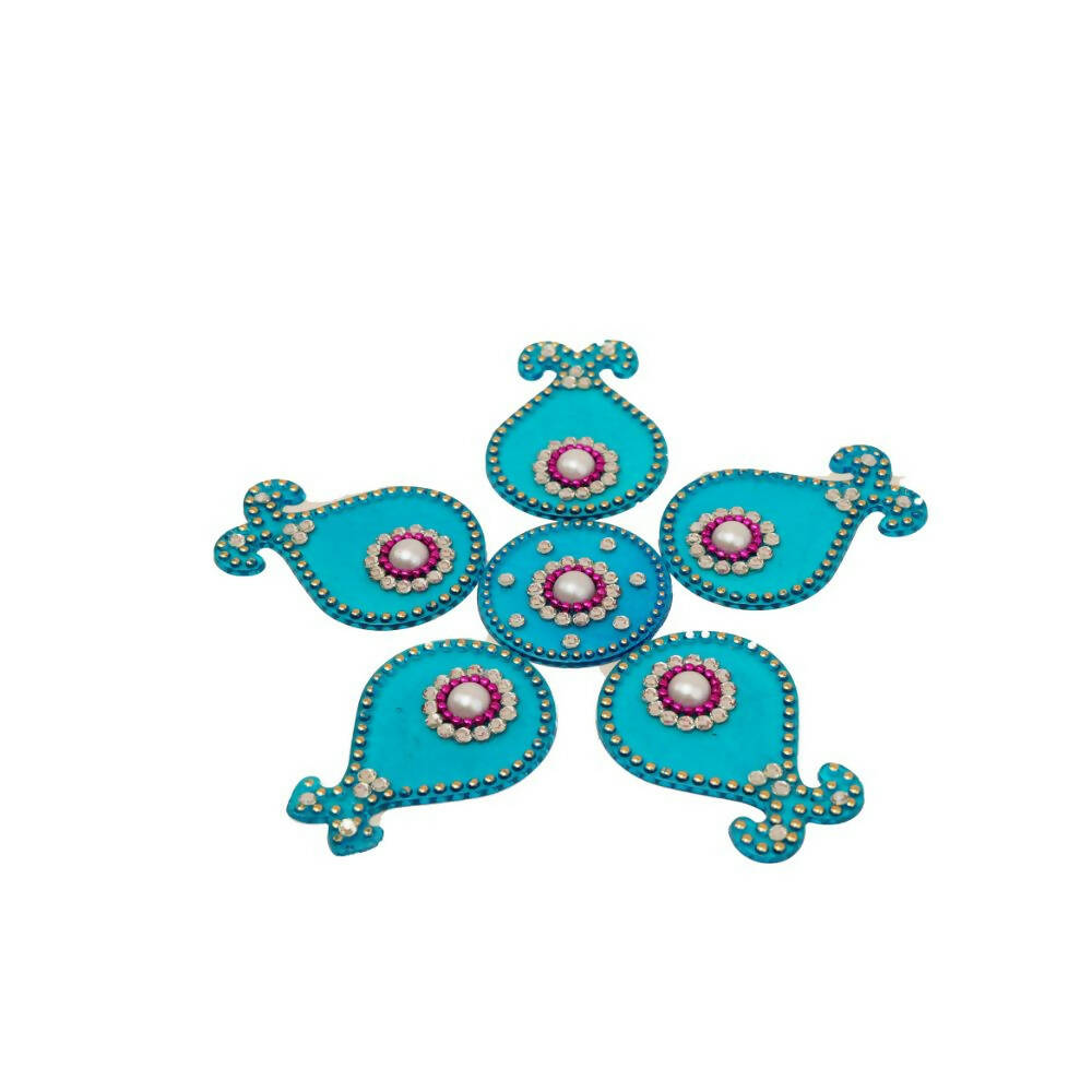 Kundan HandiKrafts Matka Rangoli Blue (Baby) - Swadesiicart