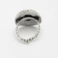 NVR Women's Black Silver-Toned German Silver Adjustable Finger Ring | Swadesiicart