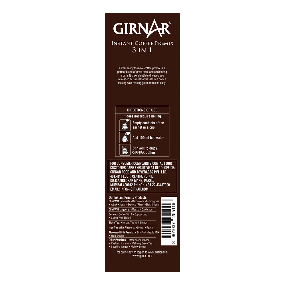 Girnar Instant Premix 3 In 1 Coffee | Swadesiicart