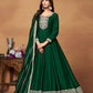 Anaita Green Embroidered Art Silk Anarkali Suit