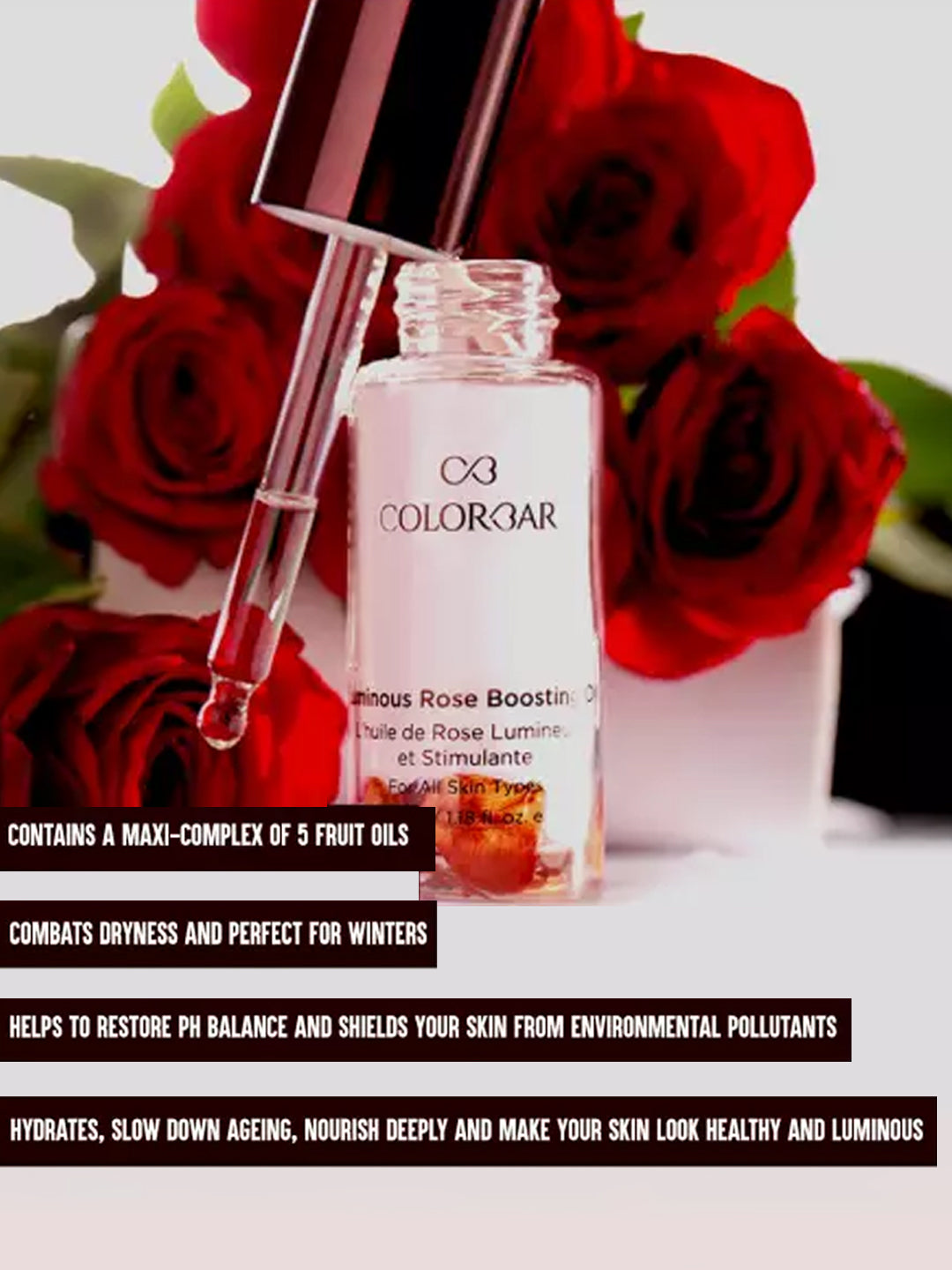 Colorbar Face Oils Colorbar Luminous Rose Boosting Oil - Swadesiicart