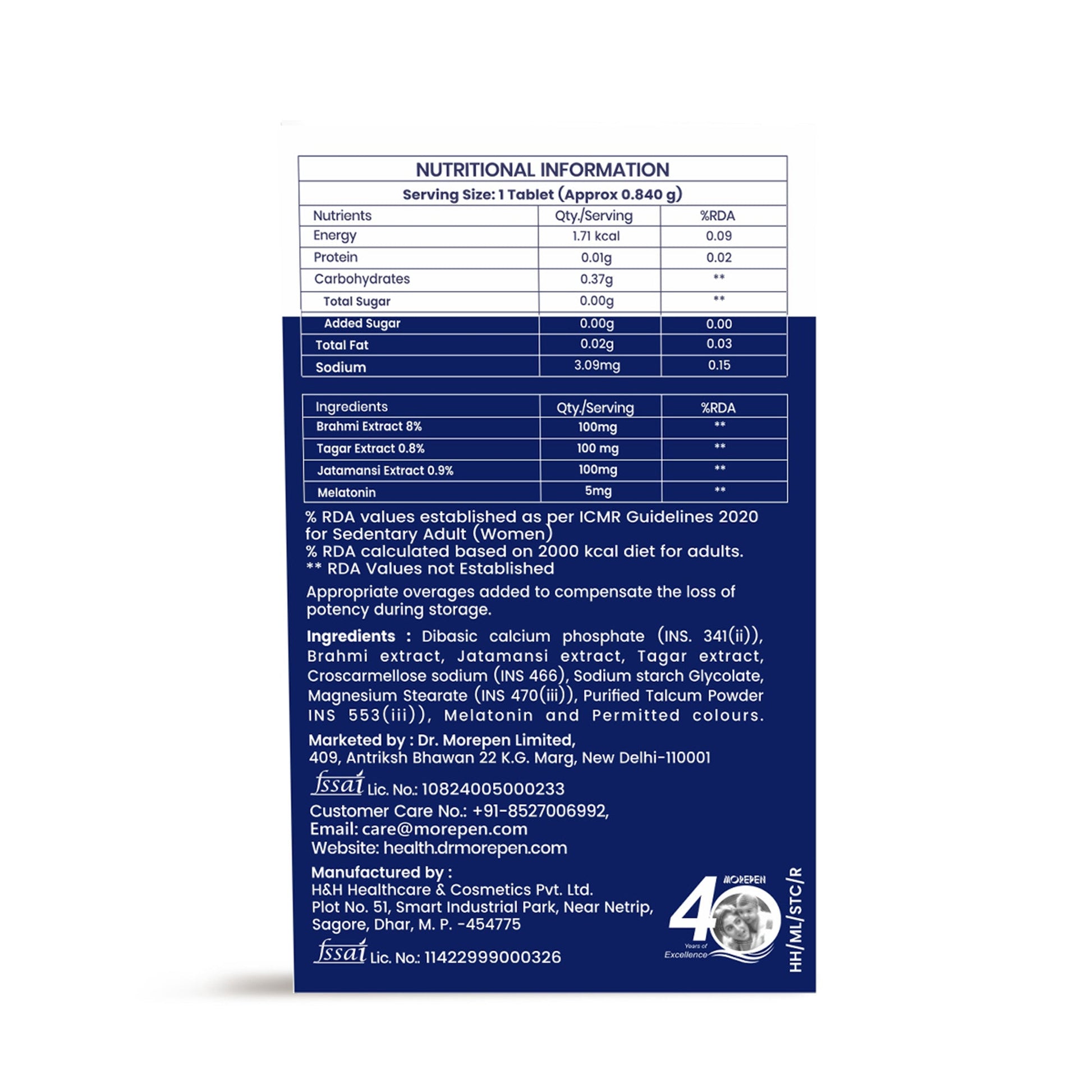Dr. Morepen Sleep Tabs Melatonin 5mg Sleeping Tablets | Swadesiicart