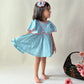 ArthLife Pale Blue Neon Embroidered Dress