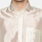 Sethukrishna Men Cream Solid With Angavastram | Swadesiicart