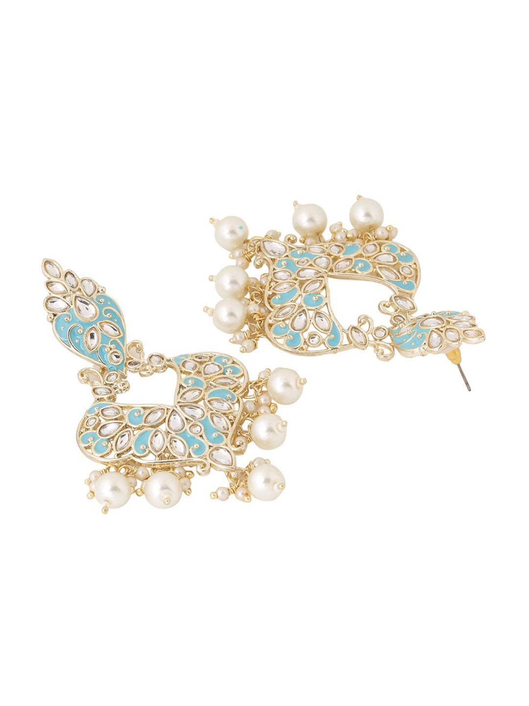 Shoshaa Turquoise Blue Contemporary Drop Earrings For Women - Swadesiicart