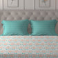 MYTRIDENT Orange Blue Ethnic Motifs Pure Cotton 120 TC Queen Bedsheet With 2 Pillow Covers - Swadesiicart